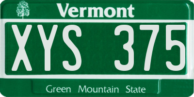 VT license plate XYS375