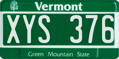 VT license plate XYS376