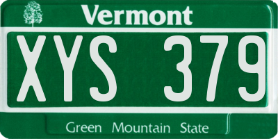 VT license plate XYS379