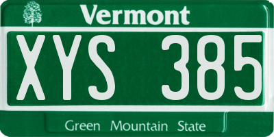 VT license plate XYS385