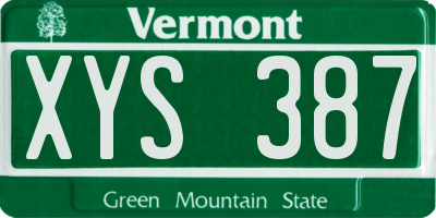 VT license plate XYS387