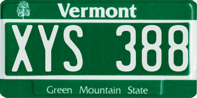 VT license plate XYS388