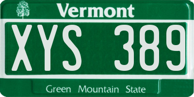 VT license plate XYS389