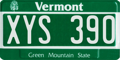 VT license plate XYS390