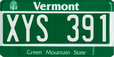 VT license plate XYS391