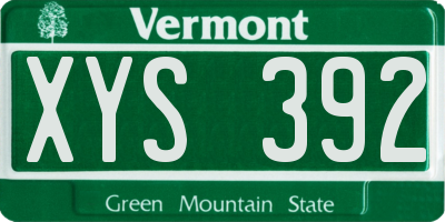 VT license plate XYS392