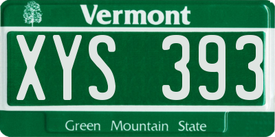 VT license plate XYS393