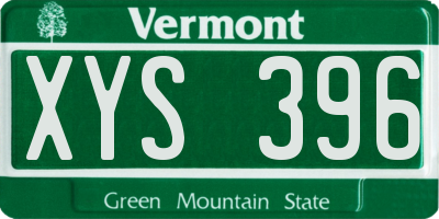 VT license plate XYS396