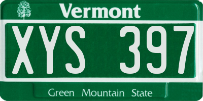 VT license plate XYS397