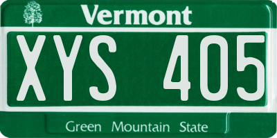 VT license plate XYS405