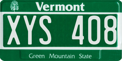 VT license plate XYS408