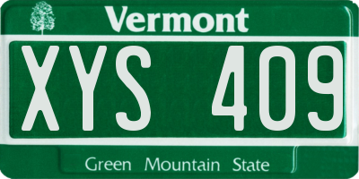 VT license plate XYS409