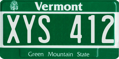 VT license plate XYS412