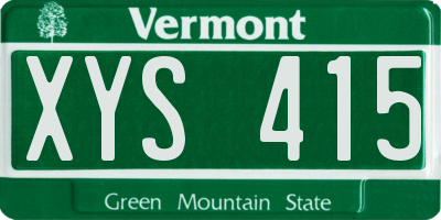 VT license plate XYS415