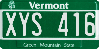 VT license plate XYS416