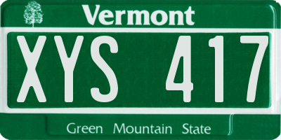 VT license plate XYS417