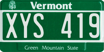 VT license plate XYS419