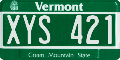 VT license plate XYS421