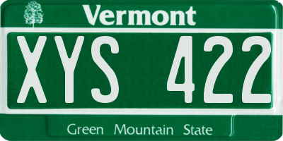 VT license plate XYS422