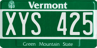 VT license plate XYS425