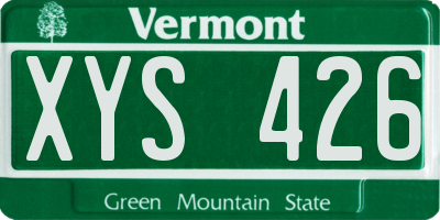 VT license plate XYS426