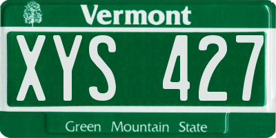 VT license plate XYS427