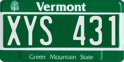 VT license plate XYS431