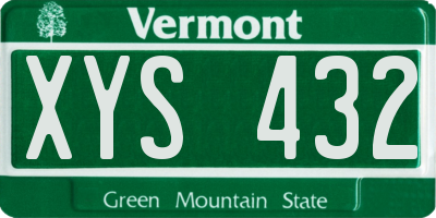 VT license plate XYS432