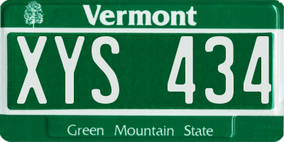 VT license plate XYS434