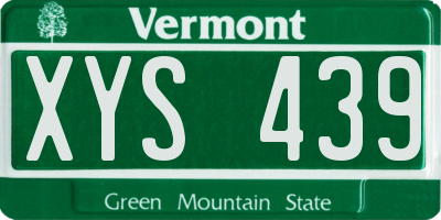 VT license plate XYS439