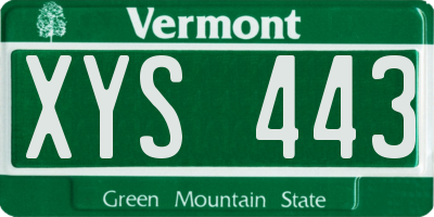 VT license plate XYS443