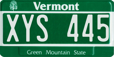 VT license plate XYS445