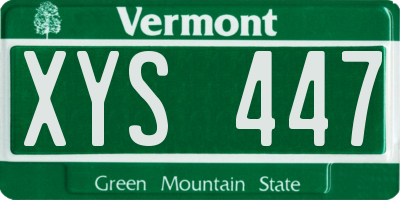 VT license plate XYS447