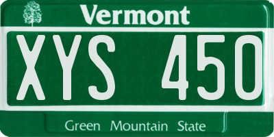 VT license plate XYS450