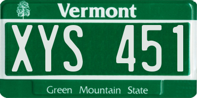VT license plate XYS451