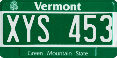 VT license plate XYS453