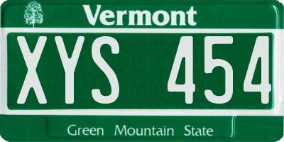 VT license plate XYS454