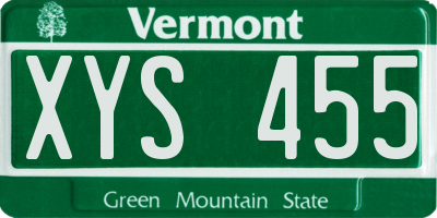 VT license plate XYS455
