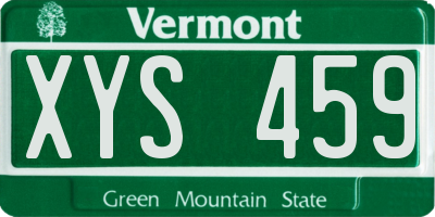 VT license plate XYS459