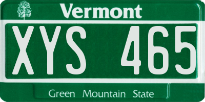 VT license plate XYS465