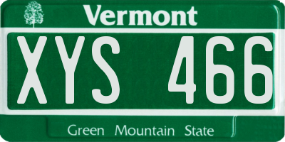 VT license plate XYS466