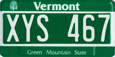 VT license plate XYS467