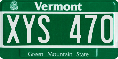 VT license plate XYS470