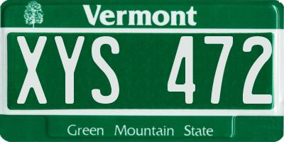 VT license plate XYS472