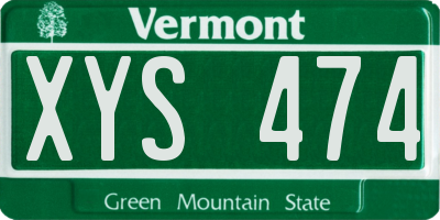 VT license plate XYS474