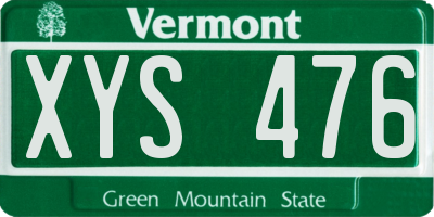 VT license plate XYS476