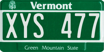 VT license plate XYS477
