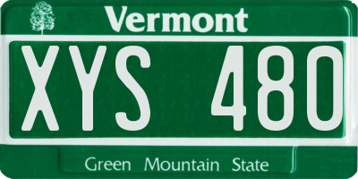 VT license plate XYS480