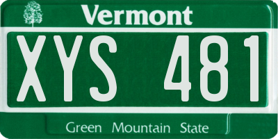 VT license plate XYS481