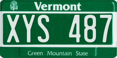 VT license plate XYS487
